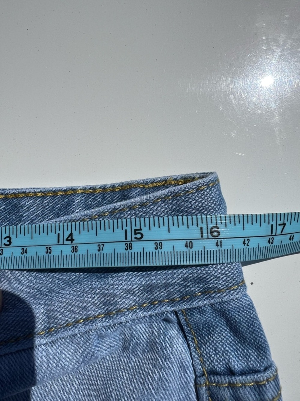 Men's Straight-Leg Blue Denim Jeans with White Graphic Script - Picture 13 of 15